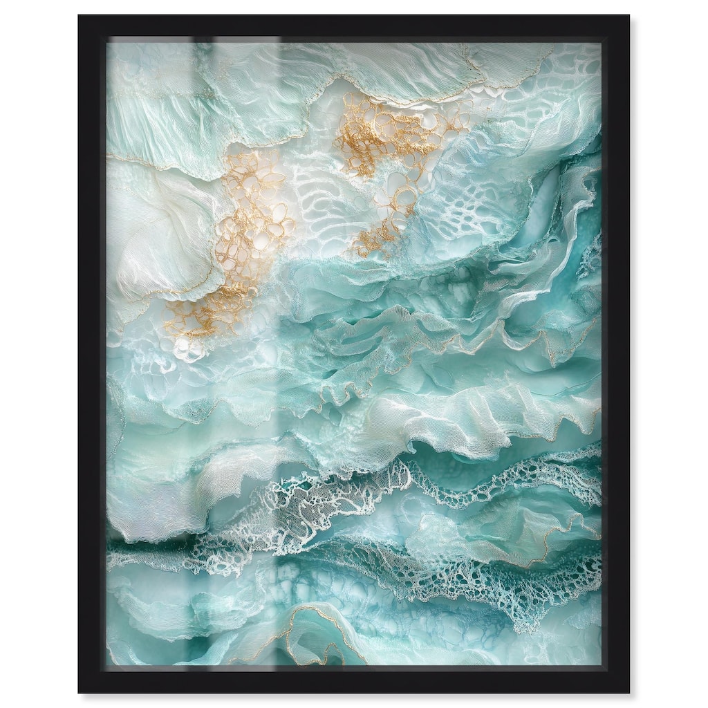 Teal Tiered Turbulence Shadowbox by Art Remedy