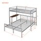 preview thumbnail 3 of 8, Contemporary Twin Over Full Metal Bunk Bed with Integrated Desk, Ladder and Quality Slats for Bedroom, Versatile Use, Silver