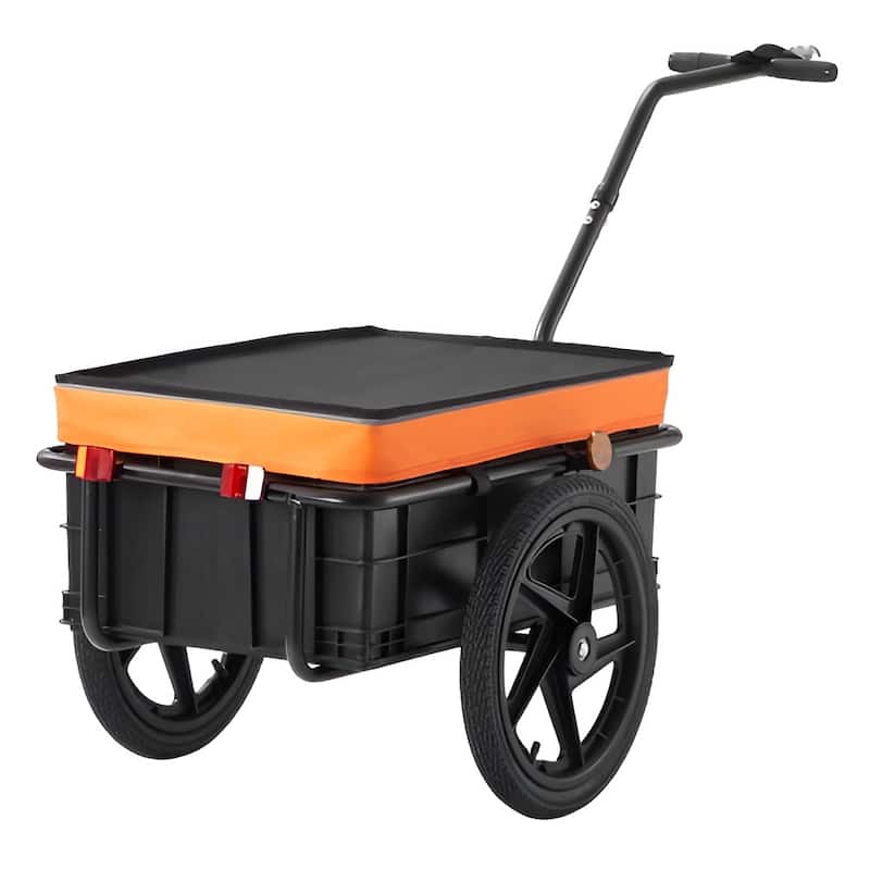 Bike Cargo Trailer, 88 lbs Load Capacity, Heavy-Duty Bicycle Wagon Cart, Foldable Compact Storage with Universal Hitch, Waterpr