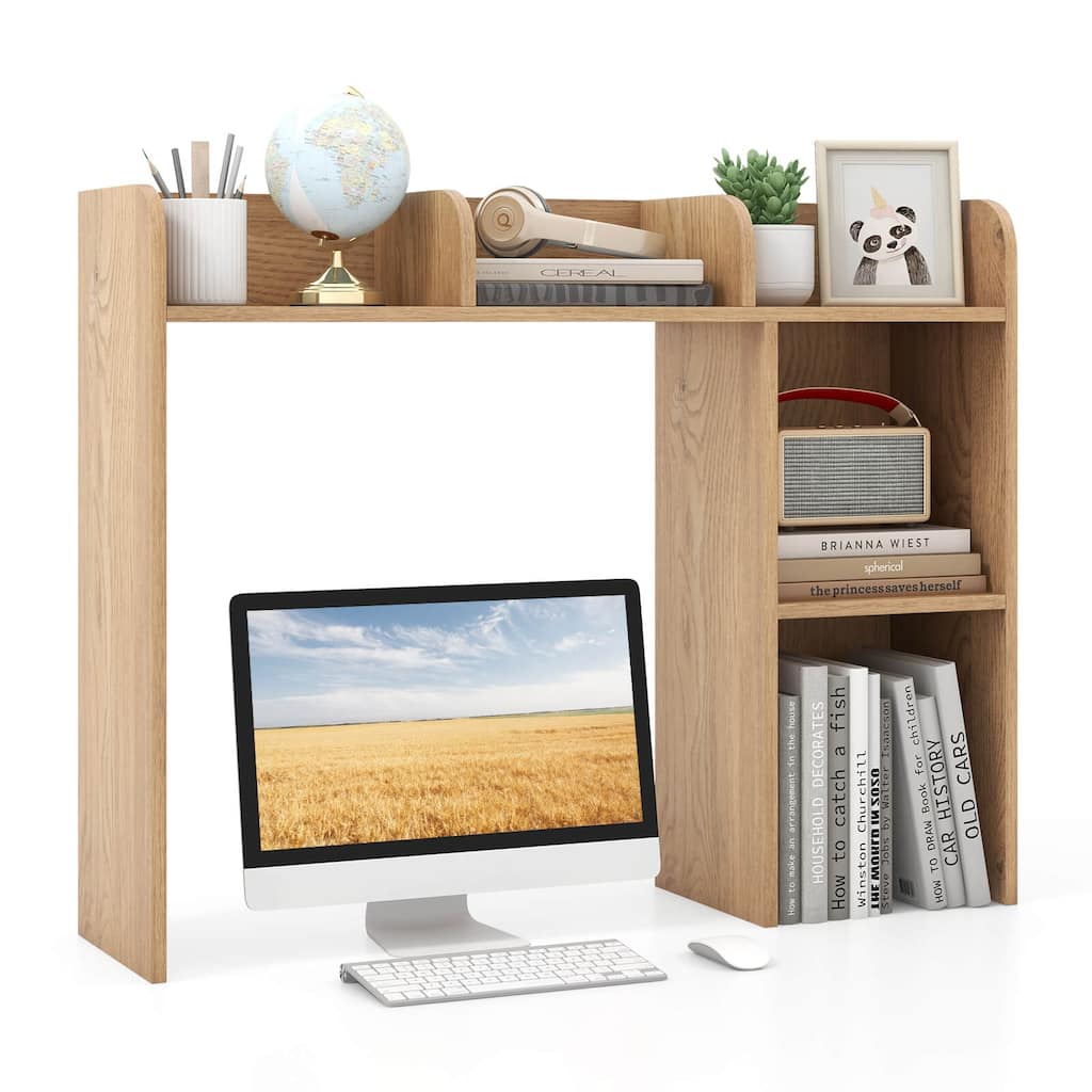 Costway Desk Bookshelf Desktop Storage Organizer Display Shelf Rack