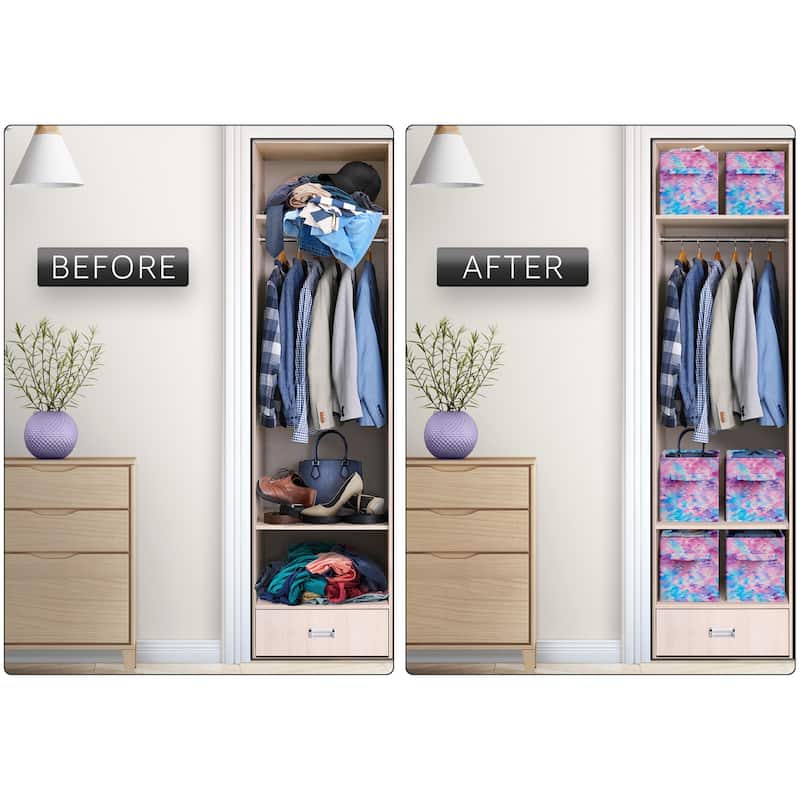 Storage Cube Bins (Set of 6) - 10.75" L x 10.75" W x 11" H