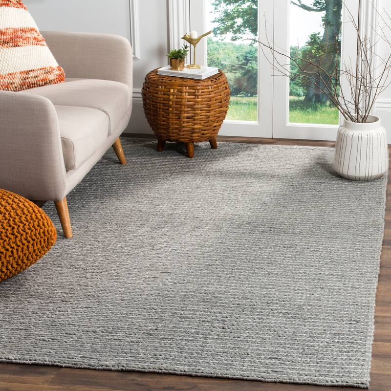 SAFAVIEH Handmade Natura Steinvor Geometric Wool Rug - 10' x 14' - Steel