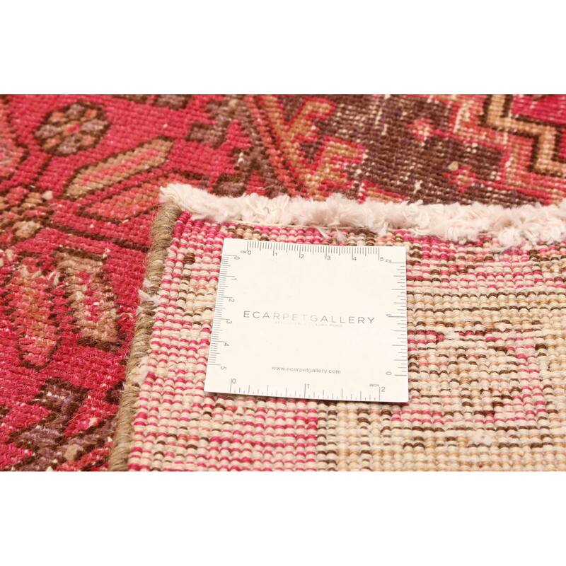 ECARPETGALLERY Hand-knotted Antalya Vintage Dark Pink Wool Rug - 3' 3" x 13' 1"