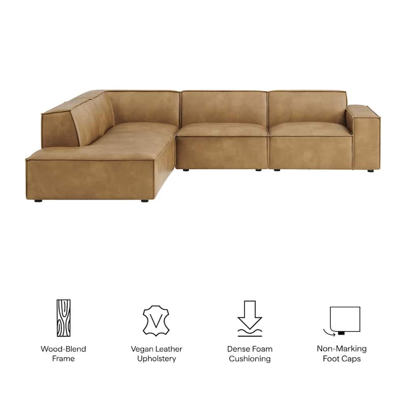 Restore 4-Piece Vegan Leather Modular L-Shaped Sofa
