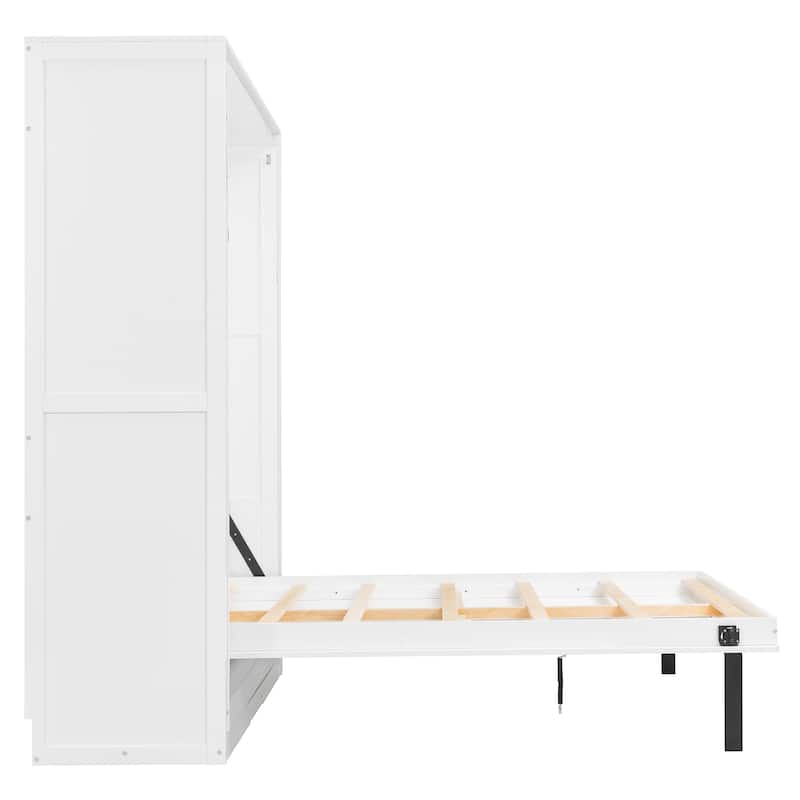 Queen Murphy Bed 360° Rotating Hidden Storage Racks Cabinet Wall Bed