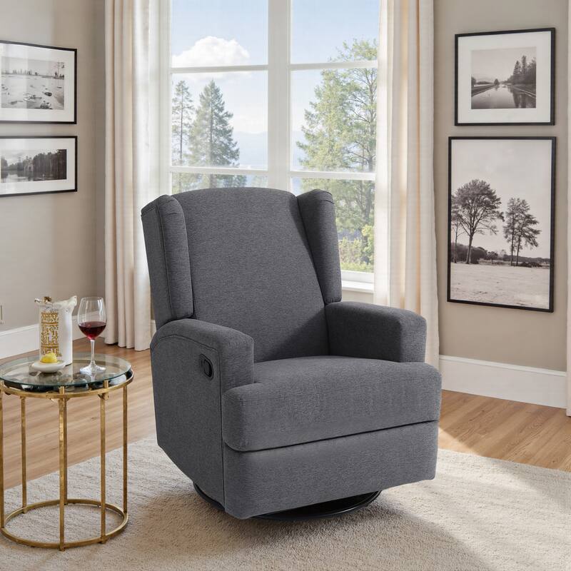 Swivel Wingback Glider Rocker Nursery Recliner Chair