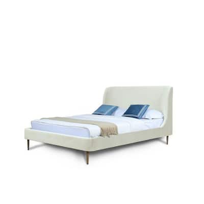 Manhattan Comfort Velvet Mid Century Heather Full-Size Bed