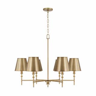 Whitney 6-light Aged Brass Hanging Chandelier