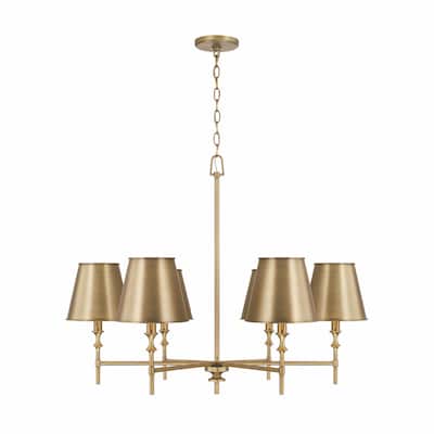 Whitney 6-light Aged Brass Hanging Chandelier
