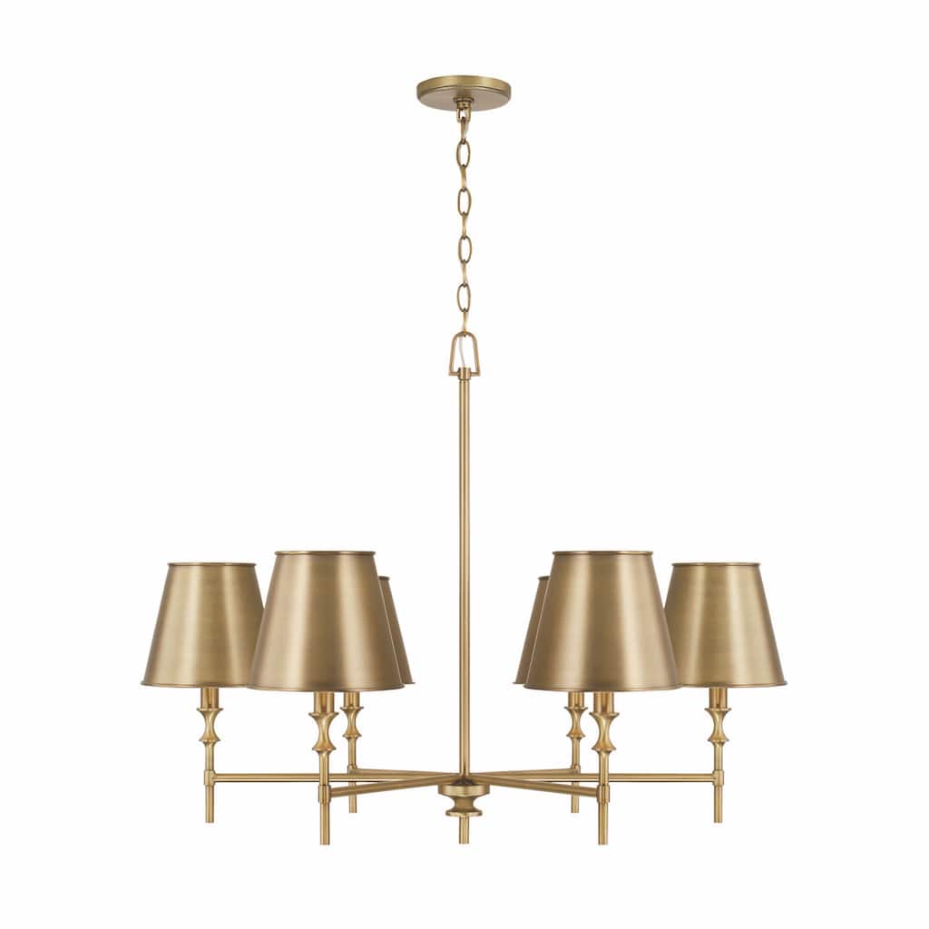 Whitney 6-light Aged Brass Hanging Chandelier