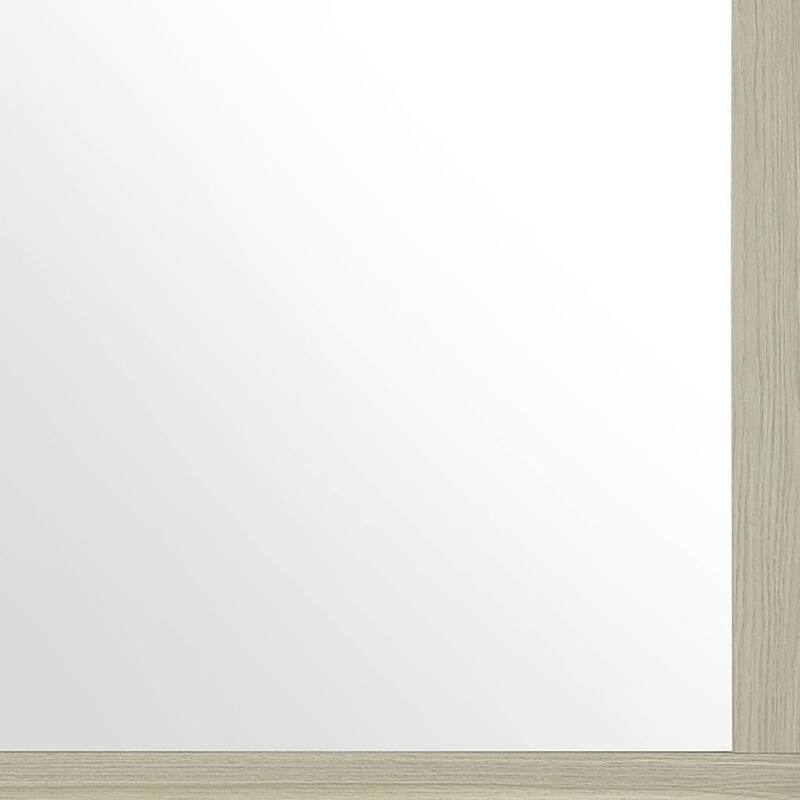 HomeRoots 35" Natural Wood Square Frame Mounted Dresser Mirror - 35.43 in. x 35.43 in. x 1.77 in.
