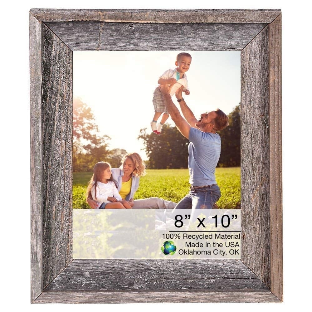Weathered Rustic Picture Frame w/Linen Liner for 8x10 Canvas~Oil