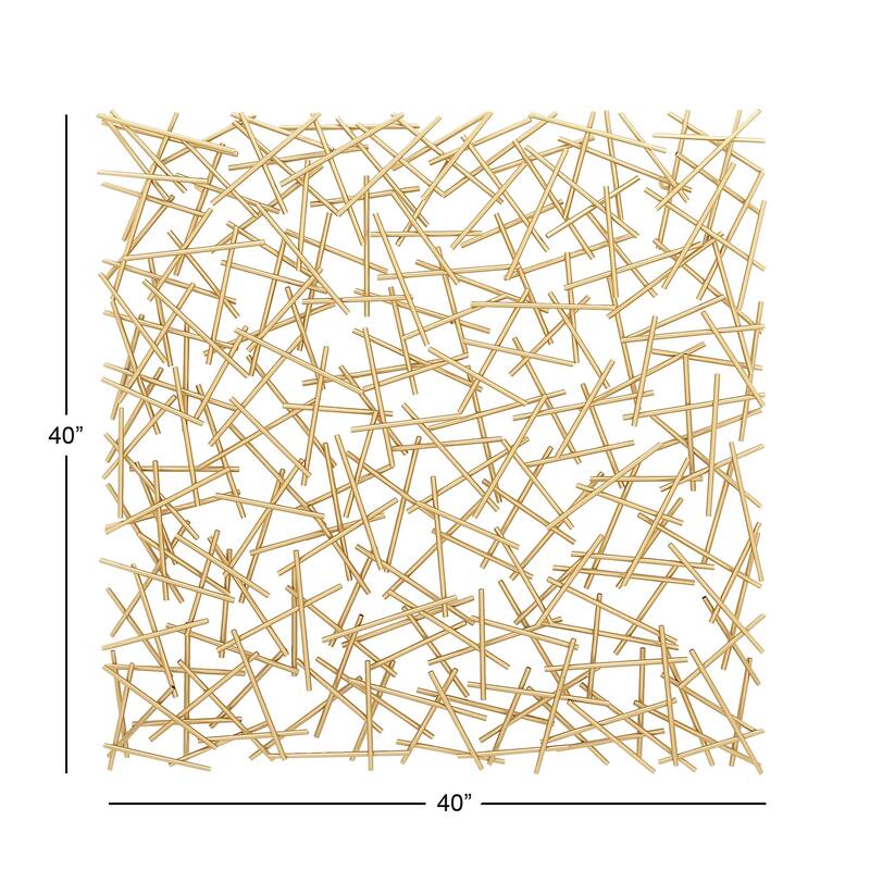 Metal Geometric Overlapping Lines Home Wall Decor - Gold - Roche River Decor