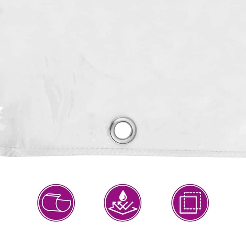 vidaXL Plant Cover Transparent, White PVC 6.6x9.8 ft Foldable - Transparent - 79.2 x 117.6