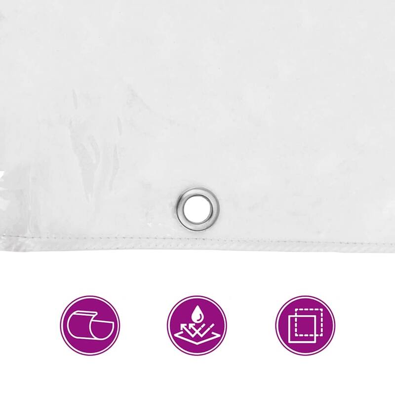 vidaXL Plant Cover Transparent and White PVC 6.6x13.1 Feet Foldable - 79.2 x 157.2 x 11.4