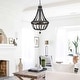 preview thumbnail 24 of 29, Cauhu 4-light Farmhouse Coastal Beaded Empire Chandelier for Dining Room - 16'' W x 16'' D x 27'' H