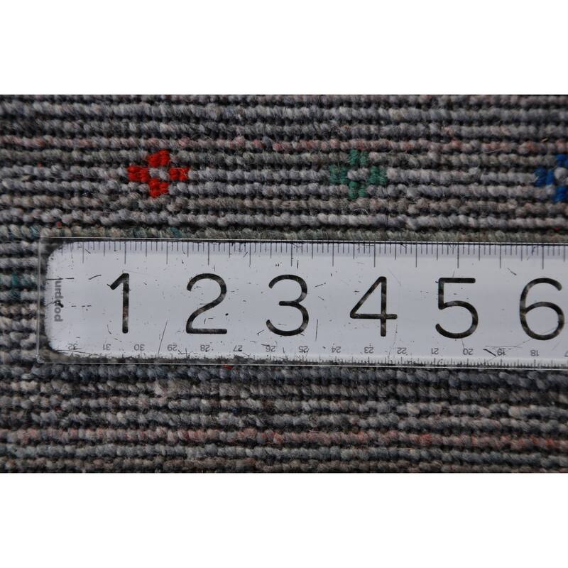 Hand Knotted Oriental 100% Wool Carpet Tribal Tribal Greys & Charcoal Gabbeh Area Rug - 11' 11'' X 8' 10''