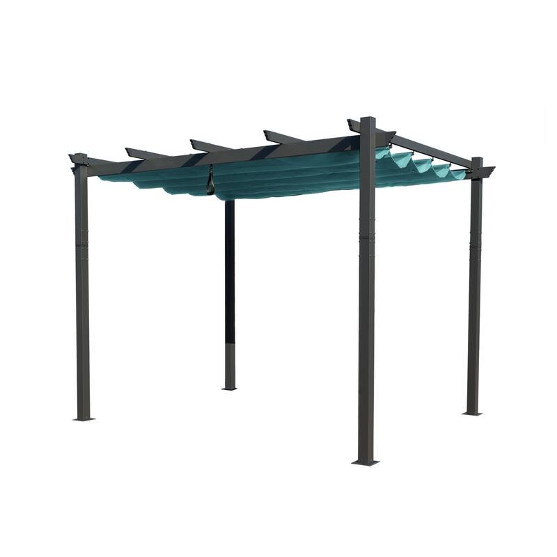 Kozyard Atlantics Outdoor 10'x13' Extra Large BBQ Grill Pergola with Sun Shade Gazebo Canopy