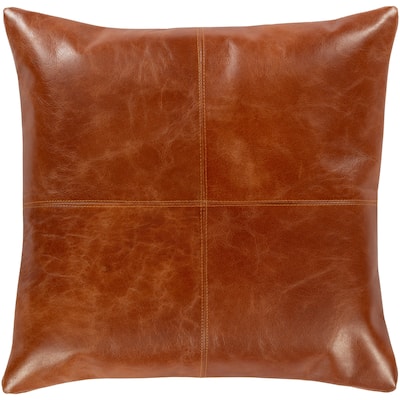 Abequa Patchwork Leather Modern Throw Pillow