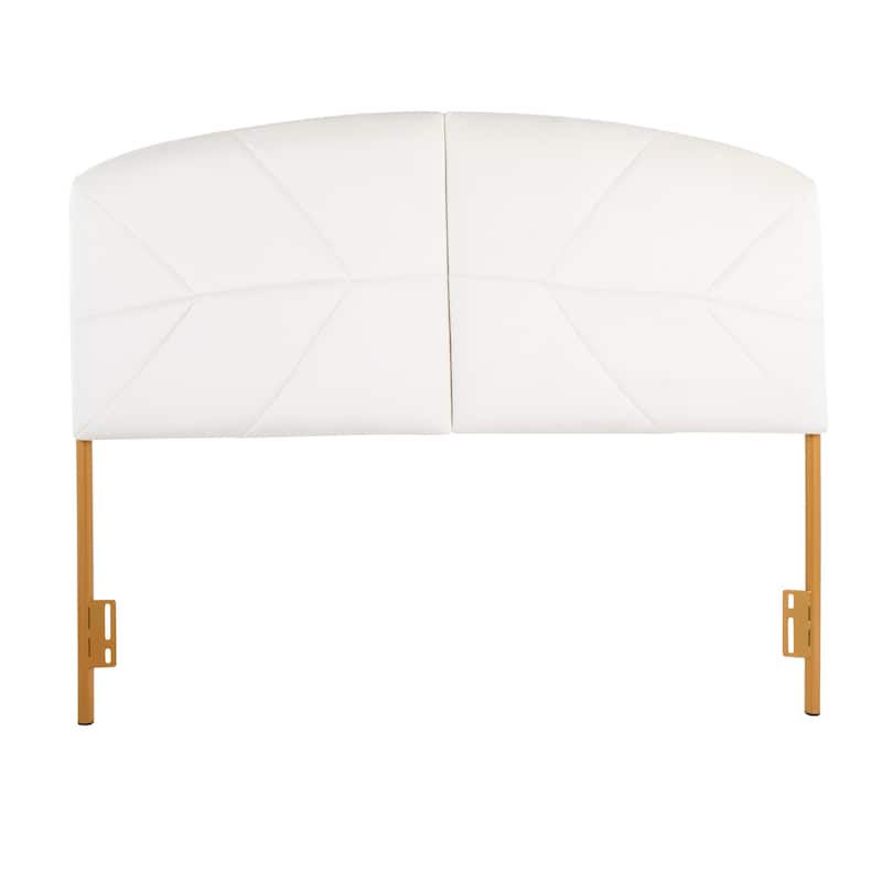 Silver Orchid Ralston Queen Upholstered Headboard - Cream Velvet