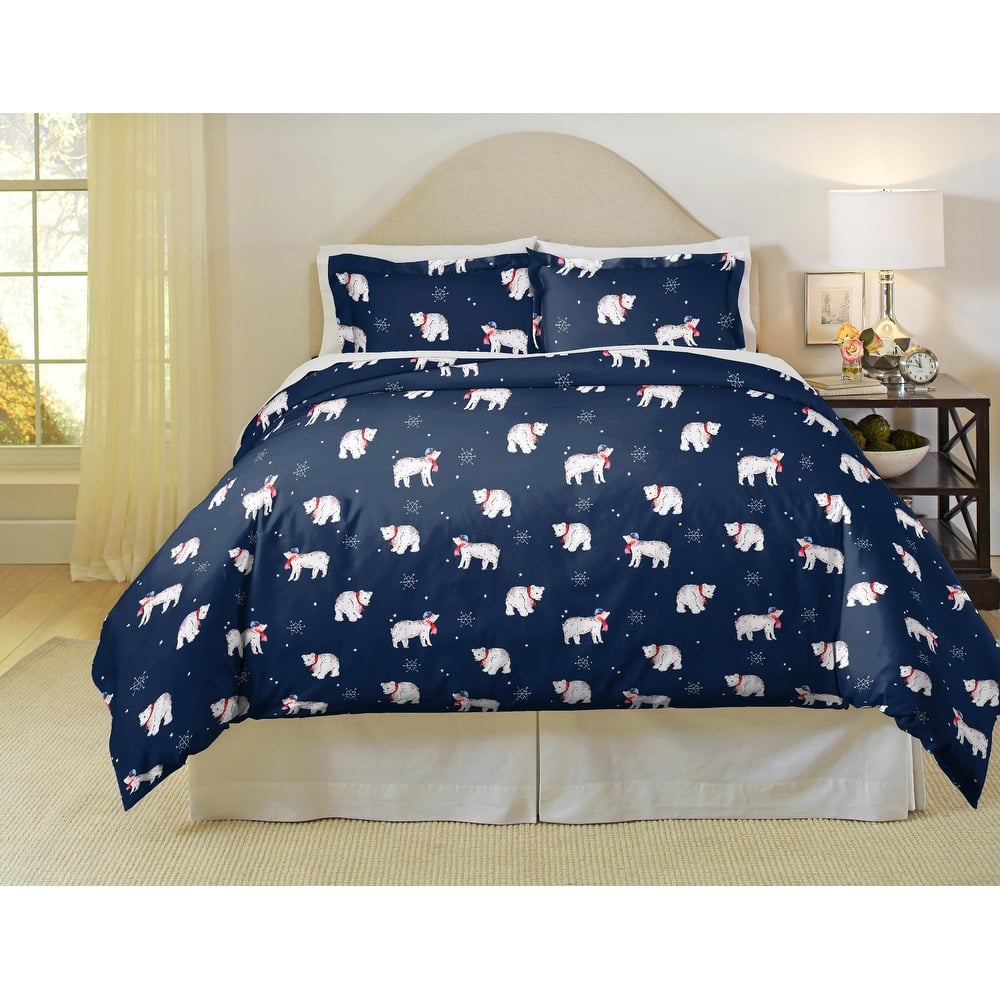 Pointehaven 180 GSM Cotton Flannel Cotton Flannel Oversized Duvet Set