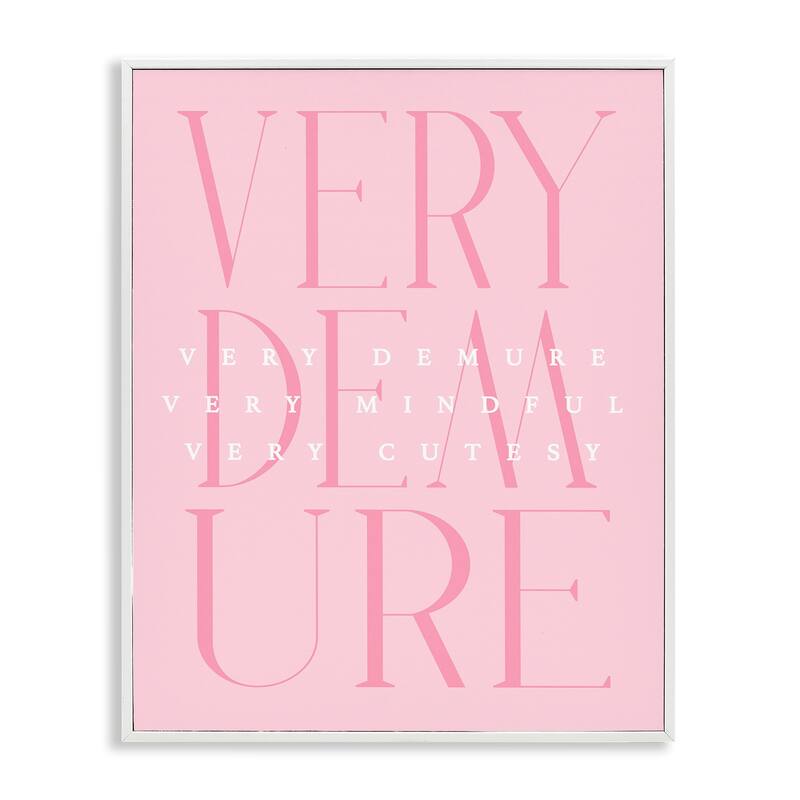 Stupell Elegant Pastel Very Demure Framed Giclee Art Design By Lil' Rue - 11 x 14 - White