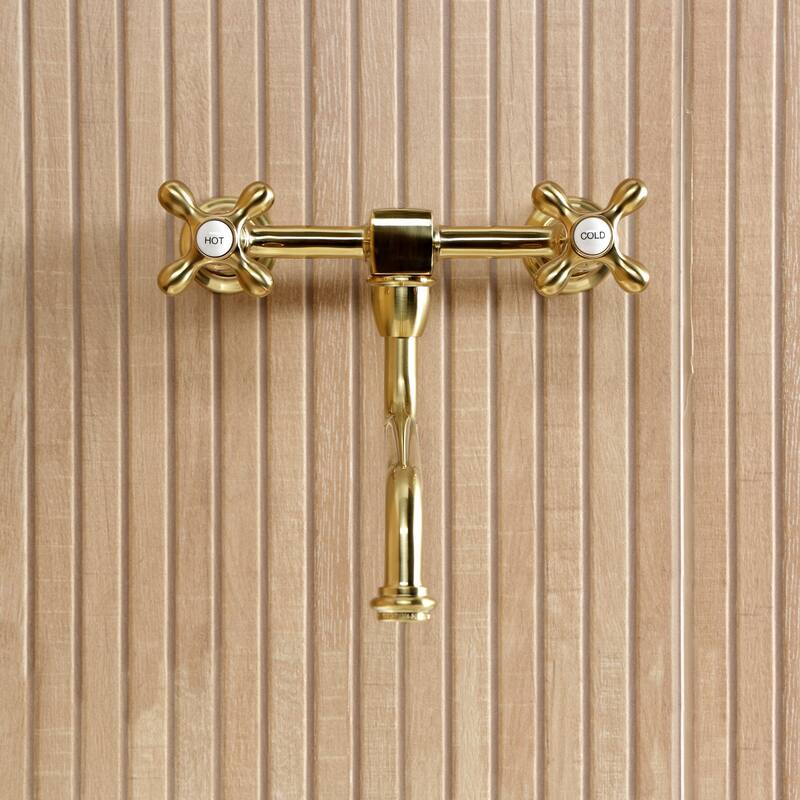 Kingston Brass Heritage Two-Handle 2-Hole Wall Mount Bathroom Faucet