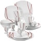 preview thumbnail 10 of 65, VEWEET 20-Piece White Porcelain Dinnerware Set (Service for 4)