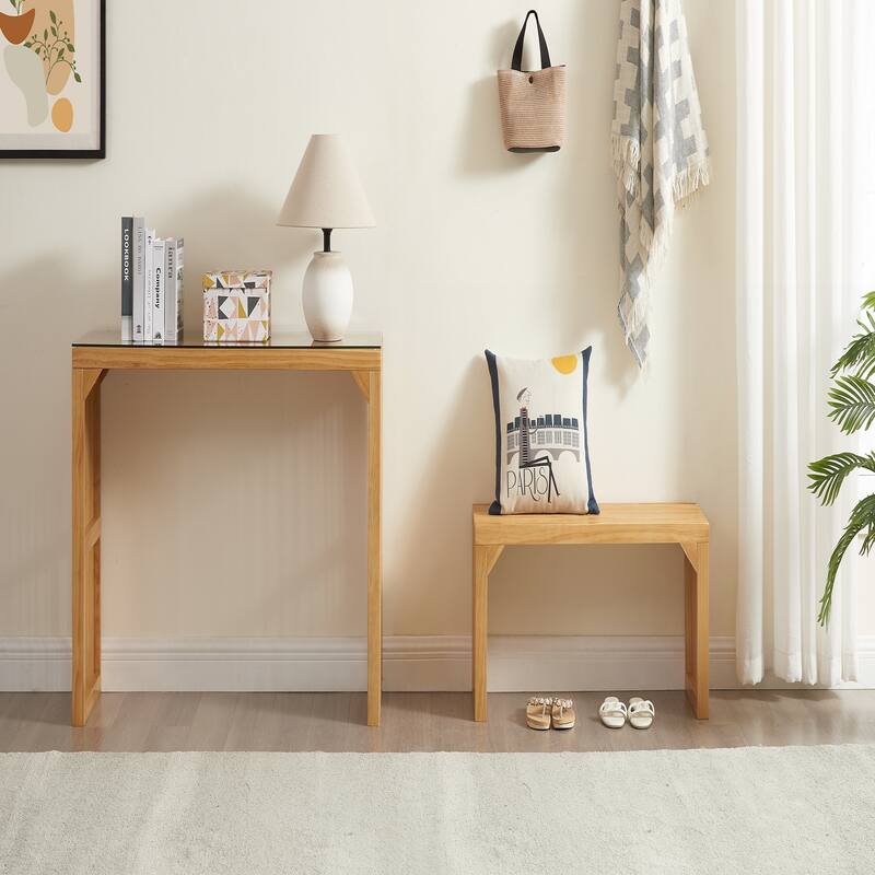 Dining Bench and Table,Tempered glass Included