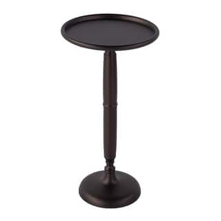 Alexi 12 in. W Round All Metal Pedestal Base End Table