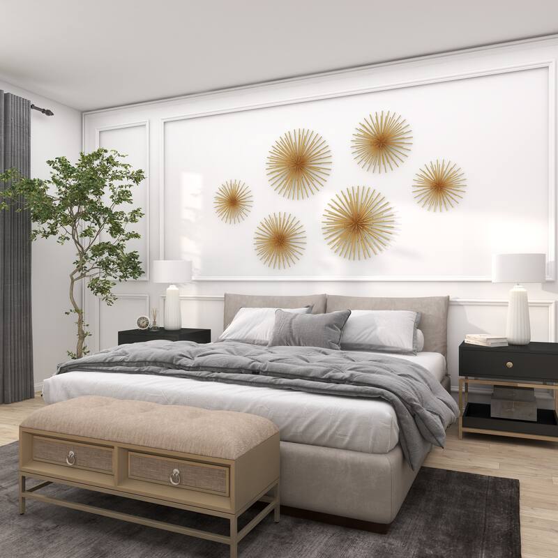 Metal Starburst 3D Home Wall Decor - Set of 3 Gold, Silver, Copper - CosmoLiving by Cosmopolitan