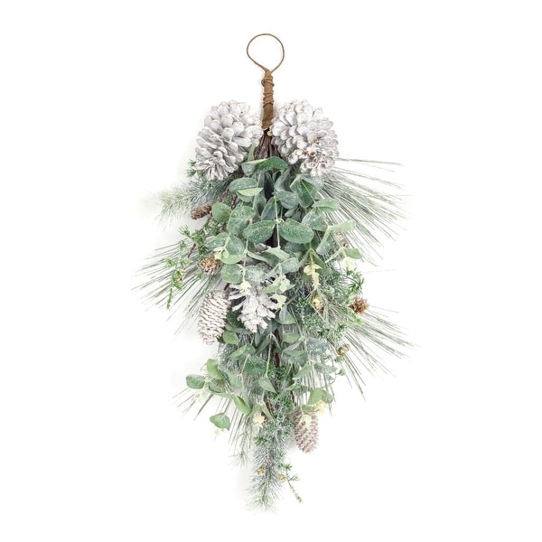 Shop Set Of 2 Pine And Eucalyptus Artificial Christmas Teardrop