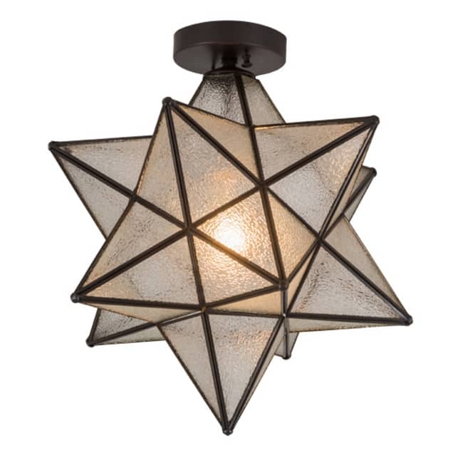 Meyda Tiffany 186688 Moravian Star 18" Wide Semi-Flush Ceiling Fixture
