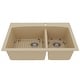 preview thumbnail 38 of 81, Karran Drop-In Quartz 33 in. 1-Hole 60/40 Double Bowl Kitchen Sink Kit