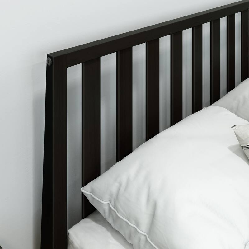 Plank and Beam Modern Full-Size Bed with Slatted Headboard
