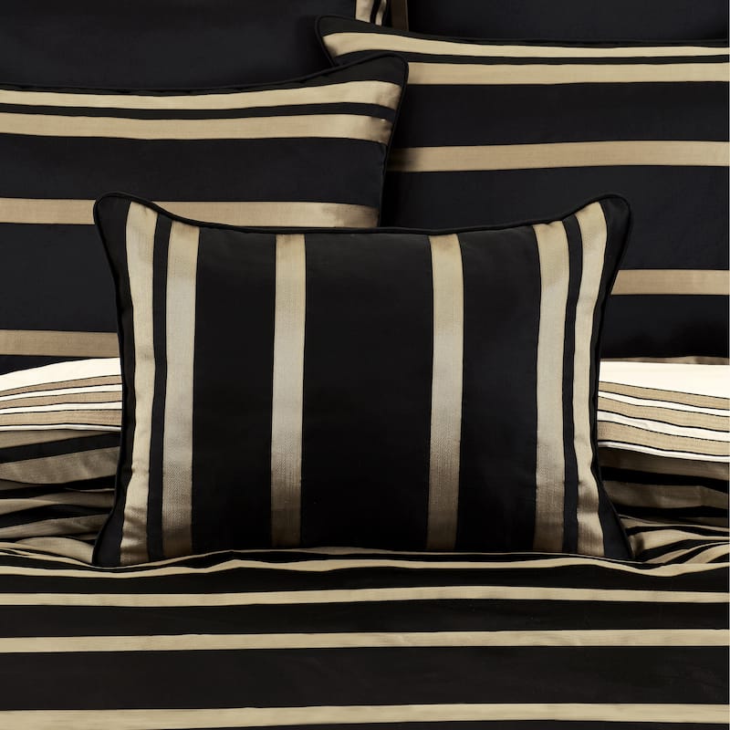 Calvari Black And Gold Boudoir Decorative Throw Pillow