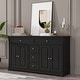 preview thumbnail 25 of 31, Combo Dresser Chest Storage Cabinet Buffet Sideboard White/Black/Grey 59" Buffet Cabinet Sideboard, Multi-Use Console Table