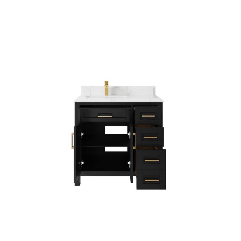 Willow Collections 36 in. W x 22 in. D Cambridge Left Offset Sink Bathroom Vanity with Countertop