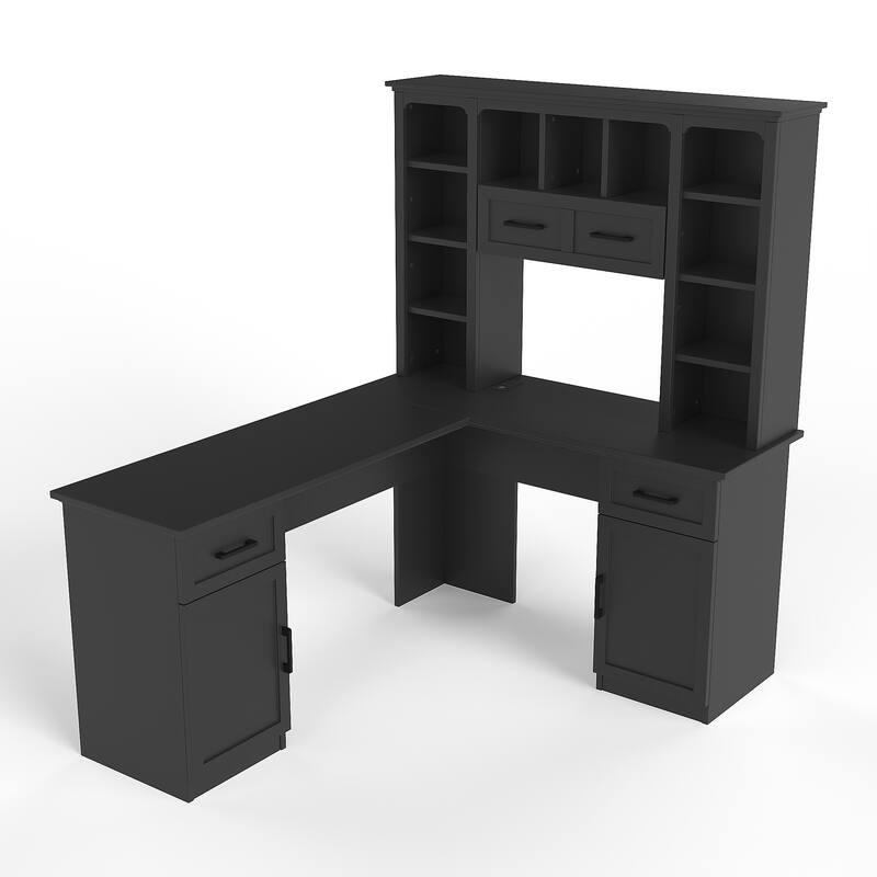 Desk with File Drawer, White finish