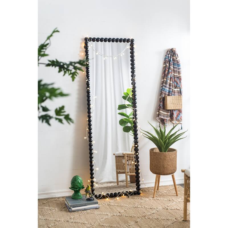 Full Length Mirror with Metal Beaded Frame