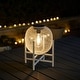 preview thumbnail 7 of 16, Glitzhome White Metal Outdoor Solar Lantern with Stand (Set of 2)