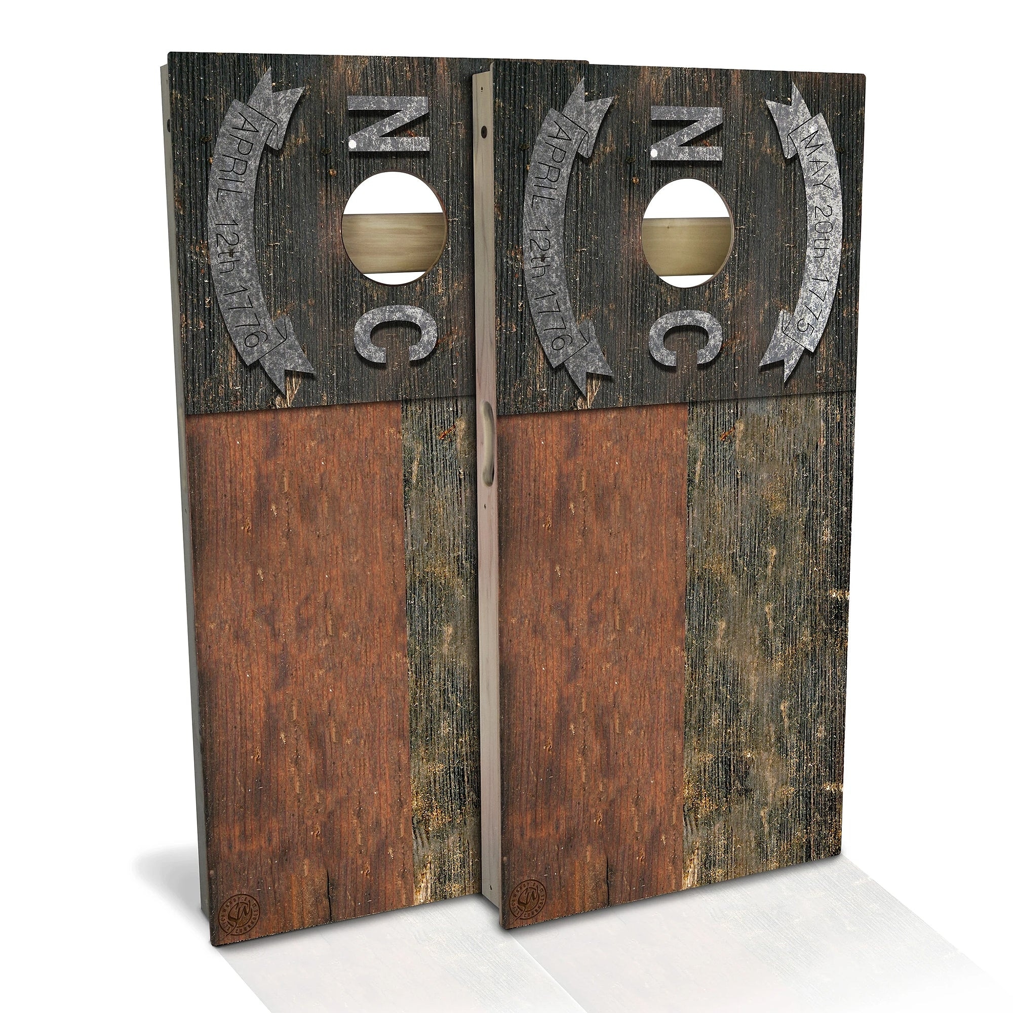 North Carolina Flag Rustic Outdoor Cornhole Board Set