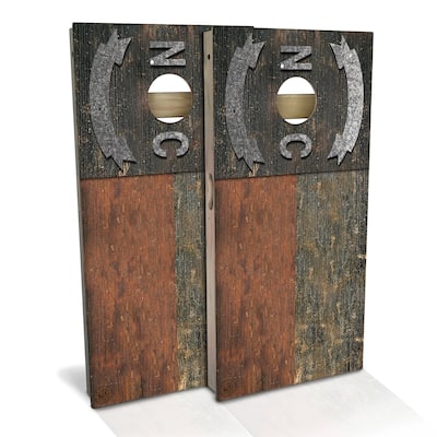 North Carolina Flag Rustic Outdoor Cornhole Board Set