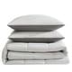 preview thumbnail 4 of 3, Kenneth Cole Solution Solid Grey Reversible Comforter Set