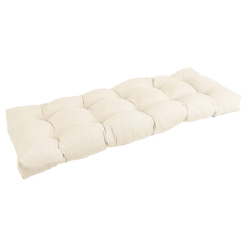 Solid Twill Tufted Indoor Bench Cushion (Multiple widths from 42 to 60 inch) - 51" wide - Natural