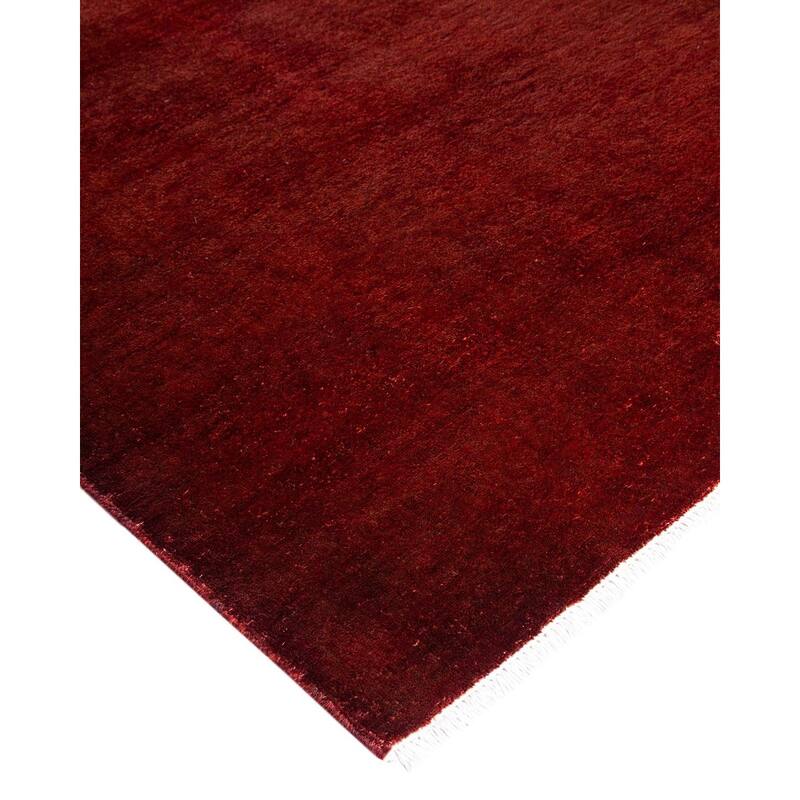 Overton Hand Knotted Wool Vintage Inspired Modern Contemporary Overdyed Orange Runner Rug - 2' 9" x 23' 10"