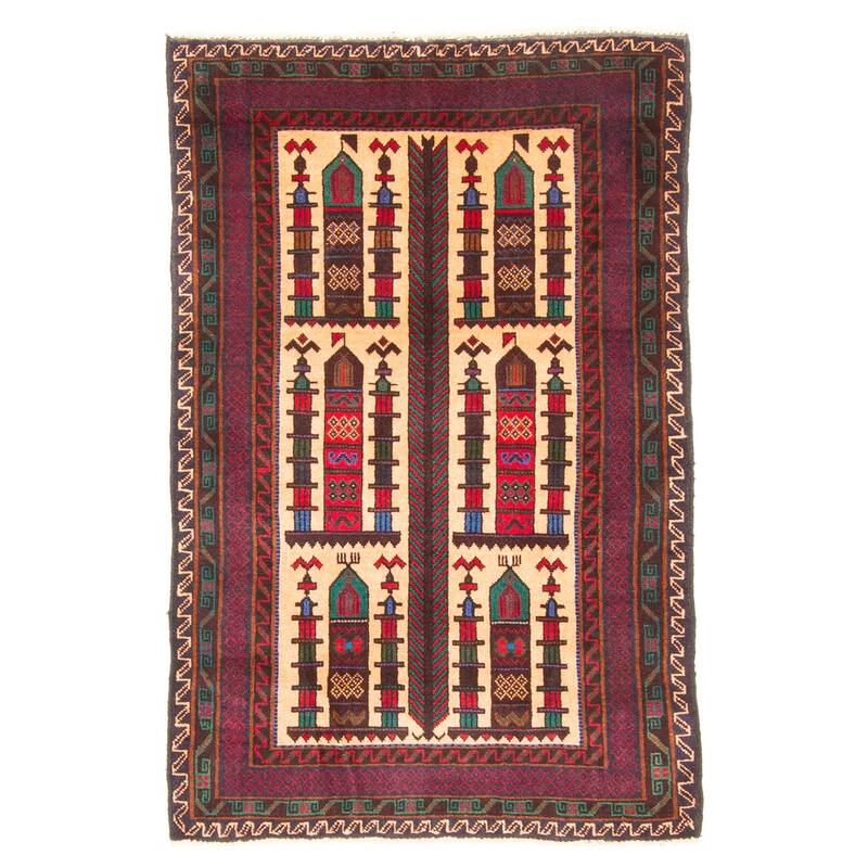 ECARPETGALLERY Hand-knotted Teimani Light Orange Wool Rug - 2'8 x 4'2