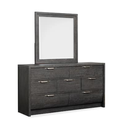 Magnussen Home Kinsley Black Heron Dresser with Portrait Mirror