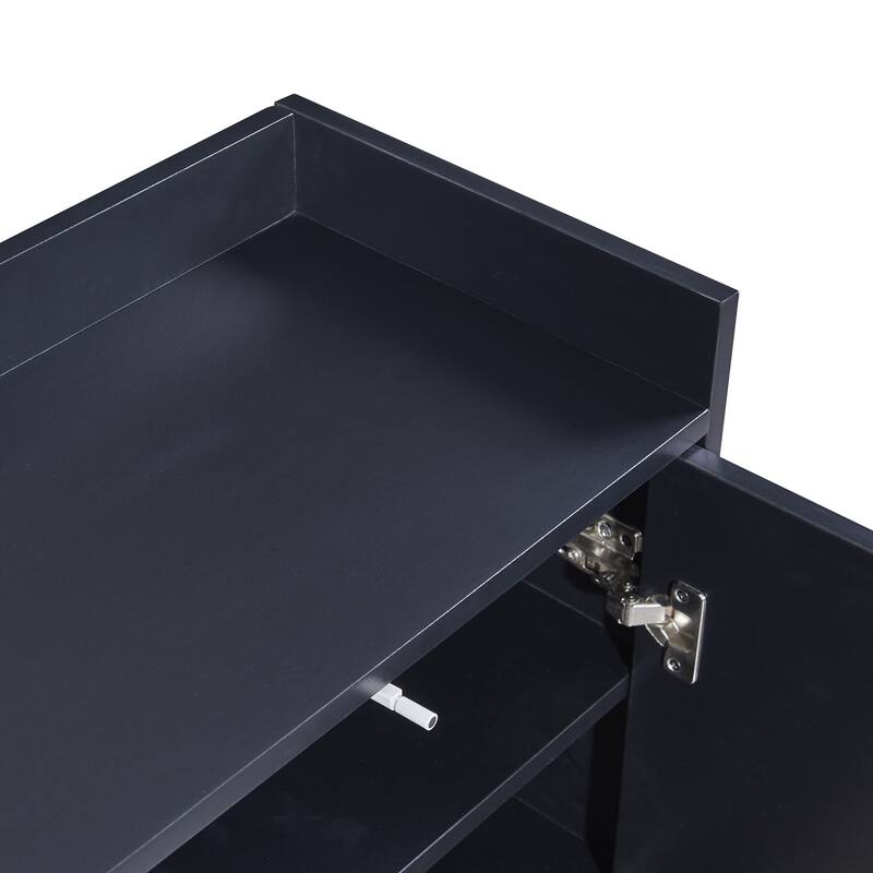 Elegant 4-Door Sideboard for Small Spaces with Adjustable Storage and Gold Legs