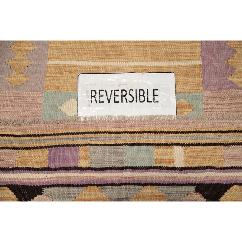 Hand Woven Oriental 100% Wool Carpet Southwestern Tribal Multi-Colored Kilim Area Rug - 4' 9'' X 2' 10''